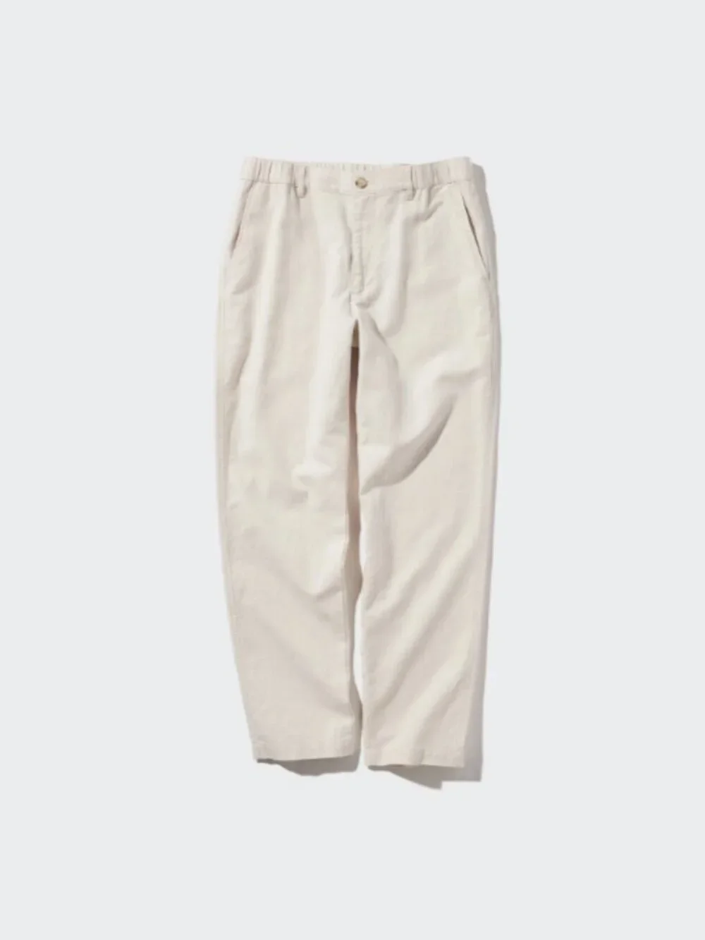 Men's Uniqlo Linen Blend Relaxed Pants (Natural)
